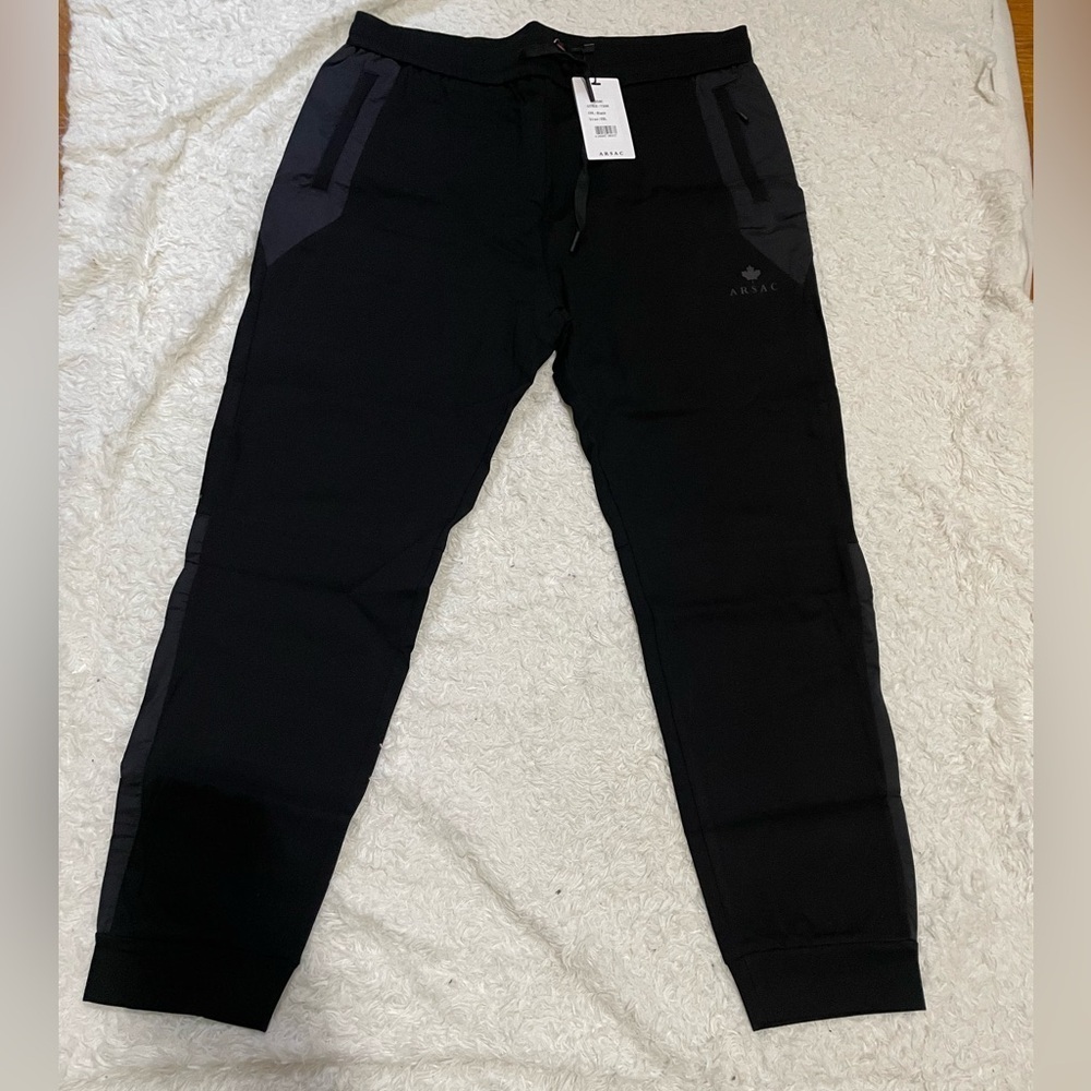 ARSAC Black Jogger Pants with Logo